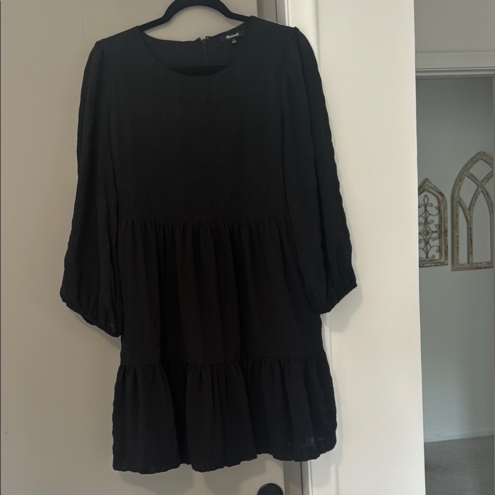 Madewell Black midi dress size 10